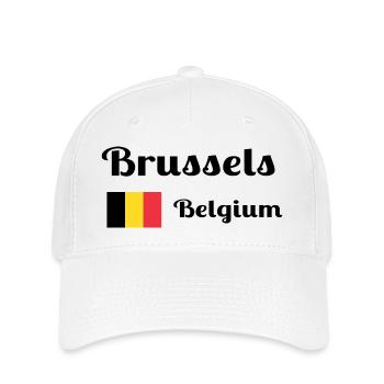Brüssel Belgien - Stilvolle Drucke - Flexfit Cap - Weiß - Vorne