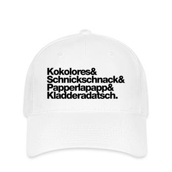 Kokolores Schnickschnack Papperlapapp - Flexfit Cap - Weiß - Vorne