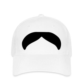 Bart schnäuzer schnauzbart moustache 1c - Flexfit Cap - Weiß - Vorne