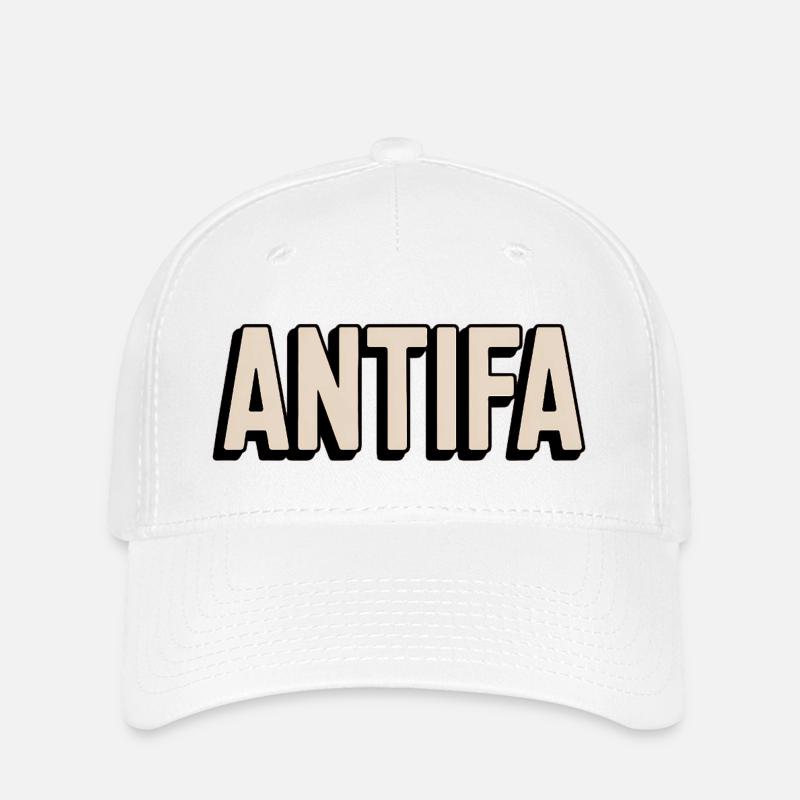 Antifa - Antifascist Merch - Flexfit Cap - white