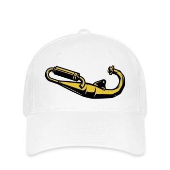 Auspuff Moped Schrauber Zweitakter Motorrad - Flexfit Cap - Weiß - Vorne