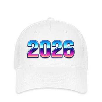 Neon 2026 Gradient Design - Flexfit Cap - white - Front