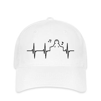 Heartbeat Disc Jockey ECG - Casquette Flexfit - blanc - Devant