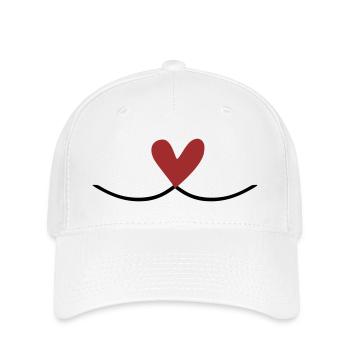 Herz Verbindung Linie - Flexfit Cap - Weiß - Vorne