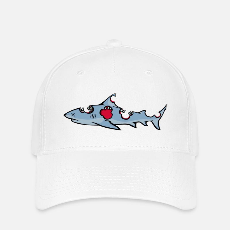 requin - Casquette Flexfit - blanc