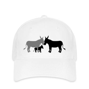 1 baby kind kleines junges familie mama papa esel - Flexfit Cap - Weiß - Vorne