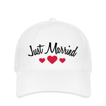 Just Married Hearts Logo Design - Casquette Flexfit - blanc - Devant