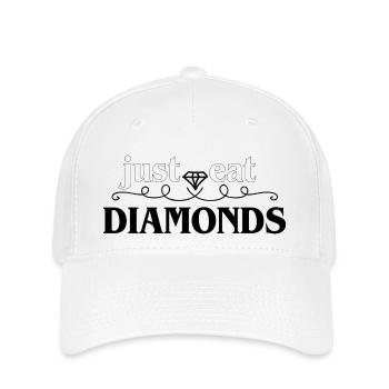 Just Eat diamants - Casquette Flexfit - blanc - Devant