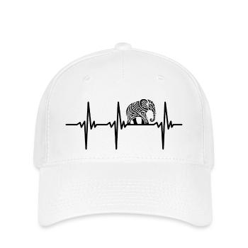 Herzschlag für stolze Elefanten - Flexfit Cap - Weiß - Vorne