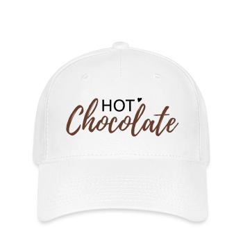 Hot Chocolate Schriftzug – Heiße Schokolade - Flexfit Cap - Weiß - Vorne