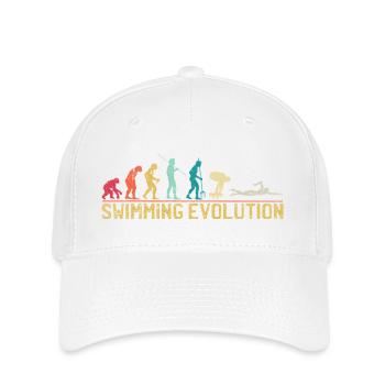 Schwimmen Evolution Fortschritt Illustration - Flexfit Cap - Weiß - Vorne