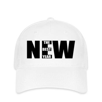 New – The Best Year Bold Typography Design - Flexfit Cap - Weiß - Vorne