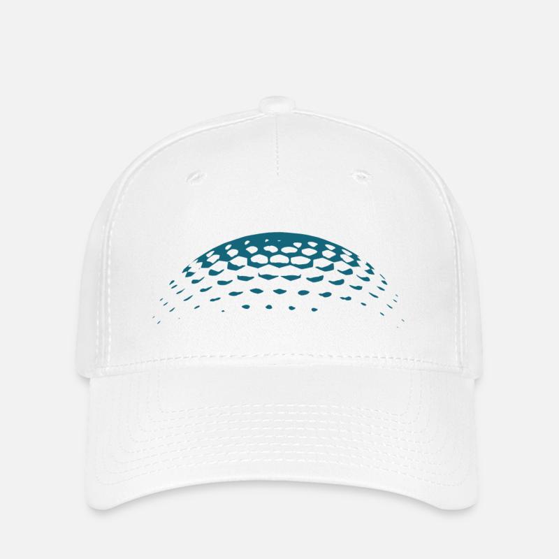 Golfball blau - Flexfit Cap - Weiß