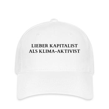 LIEBER KAPITALIST ALS KLIMA-AKTIVIST - Flexfit Cap - Weiß - Vorne