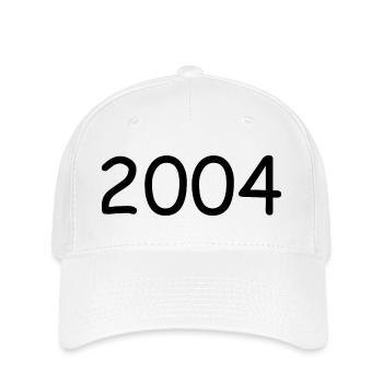 2004 20.Geburtstag birthday Jahreszahl schwarz - Flexfit Cap - Weiß - Vorne