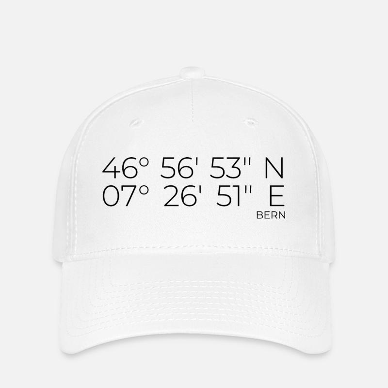 Coordonnées Berne - Casquette Flexfit - blanc