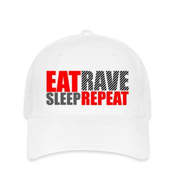 Manger dormir rave répéter nourriture sommeil corbeau disant - Casquette Flexfit - blanc - Devant