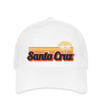 Santa Cruz Sunset Palmiers, Soleil Idée Cadeau - Casquette Flexfit - blanc - Devant