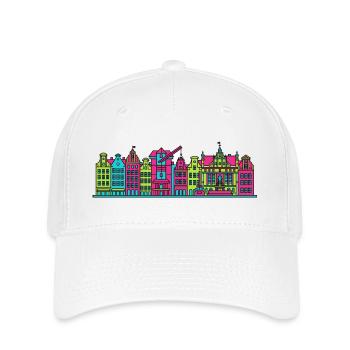 Gdaziger Stadtschirm Neptun-Brunnen-Kunst - Flexfit Cap - Weiß - Vorne
