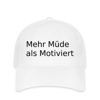 Mehr Muede als Motiviert - Flexfit Cap - Weiß - Vorne