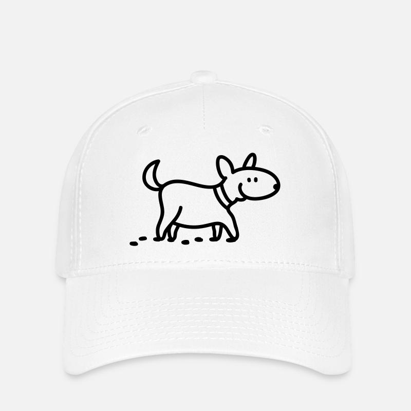 Dog - go for a walk - Line - Flexfit Cap - white