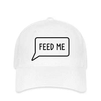 FEED ME Sprechblase nach unten - Flexfit Cap - Weiß - Vorne
