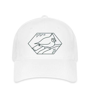 Oiseau cardinal de diamant - Casquette Flexfit - blanc - Devant