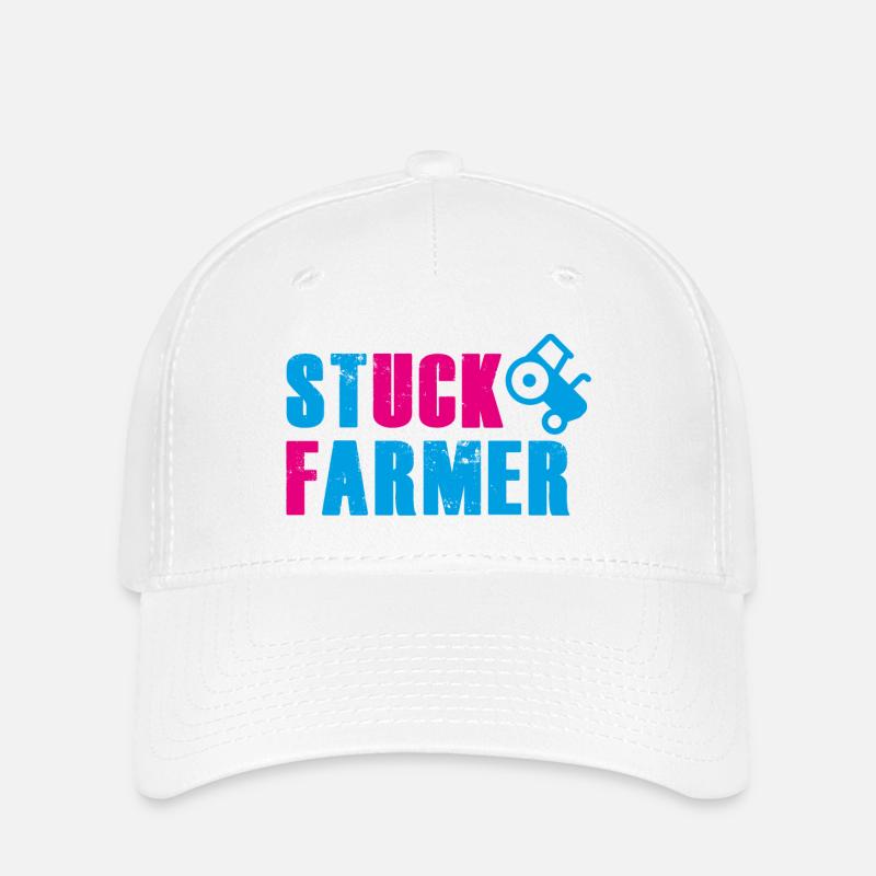 STUCK FARMER BLUE PINK - Flexfit Cap - white