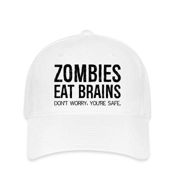 zombies eat brains - Flexfit Cap - white - Front
