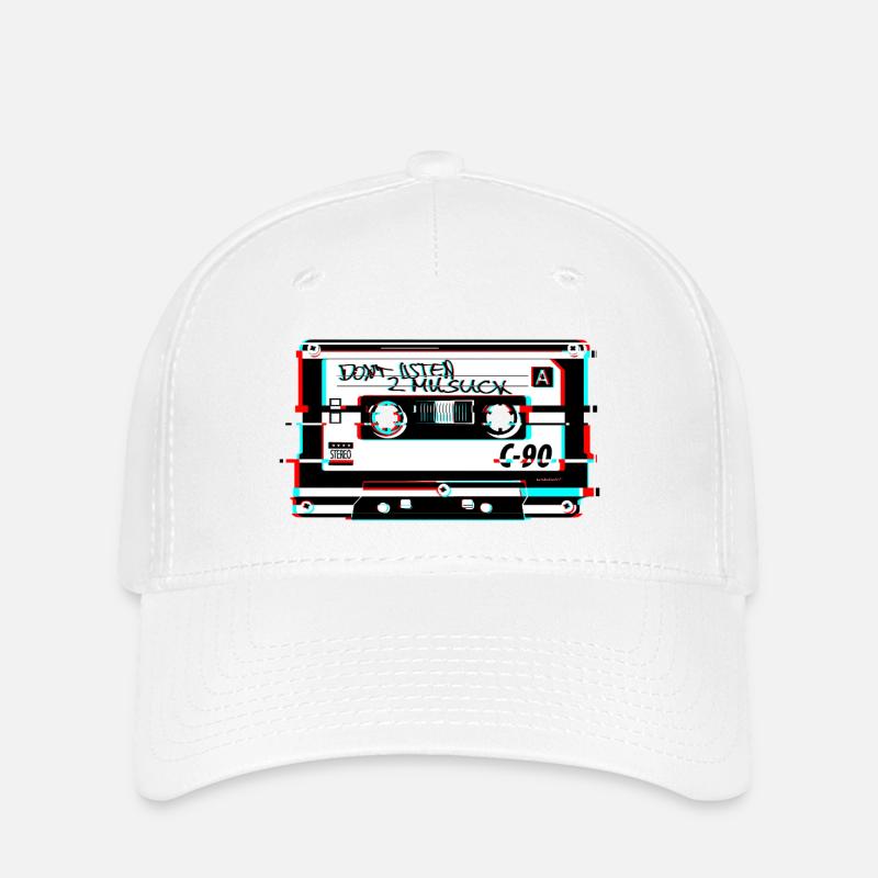 kassette glitch - Flexfit Cap - Weiß