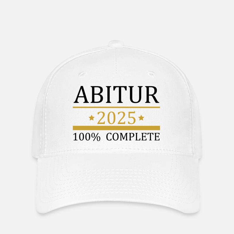 Abitur 2025 100 prozent schwarz - Flexfit Cap - Weiß