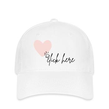 Cliquez ici pour mon cœur - Casquette Flexfit - blanc - Devant