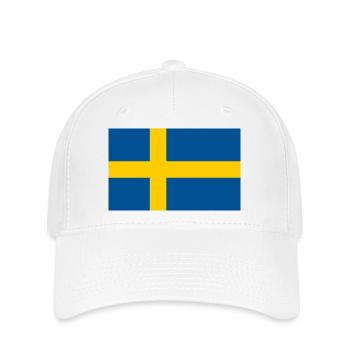 Schwedische Flagge Nordisches Kreuz - Flexfit Cap - Weiß - Vorne