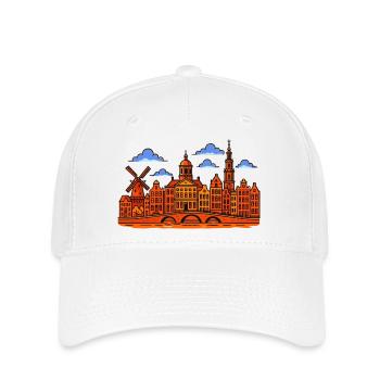 Amsterdam Skyline - Flexfit Cap - white - Front