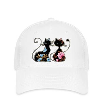 Katzen - Flexfit Cap - Weiß - Vorne