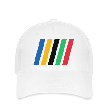 Bandes de couleur - Casquette Flexfit - blanc - Devant