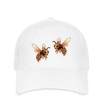 Pixel Hornisse Biene - Flexfit Cap - Weiß - Vorne