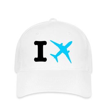 I travel - fliegen - reisen - Flexfit Cap - Weiß - Vorne