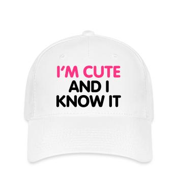 I'm cute and i know it - Flexfit Cap - white - Front