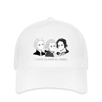 Bach - Mozart - Beethoven in chibi style - Flexfit Cap - white - Front