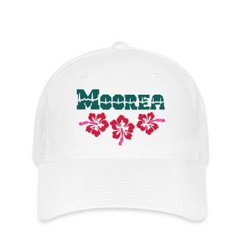Moorea Hibiscus - Casquette Flexfit - blanc - Devant