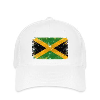 Jamaica Vintage Flag - Flexfit Cap - Weiß - Vorne