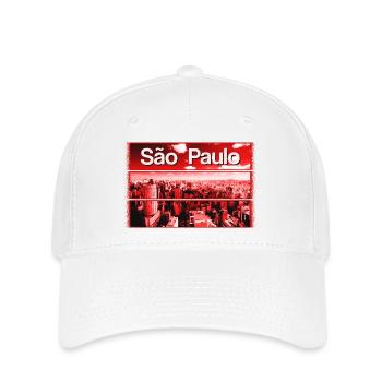 Rote Stadtsilhouette São Paulo - Flexfit Cap - Weiß - Vorne