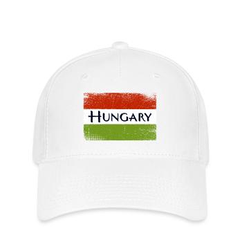 HUNGARY Schriftzug dreckig - Flexfit Cap - Weiß - Vorne
