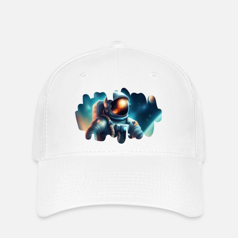 Astronaute dans le cosmos - Casquette Flexfit - blanc
