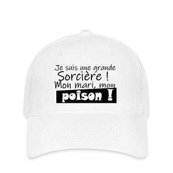 Grande sorcière mari poison - Casquette Flexfit - blanc - Devant