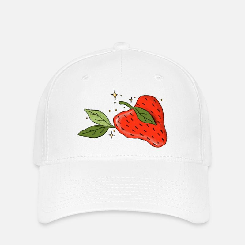 Cœur Fraise - Casquette Flexfit - blanc