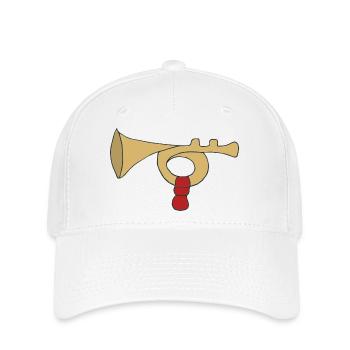 Trombone vintage avec manche rouge - Casquette Flexfit - blanc - Devant