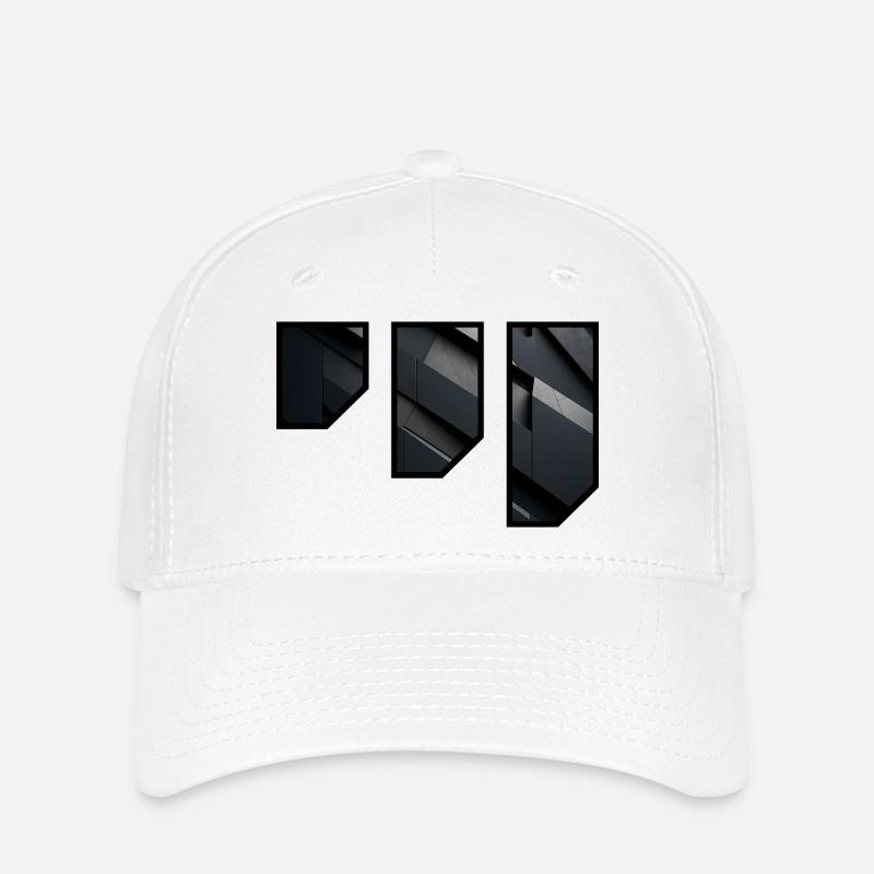 Geometric Dark Facade Pattern - Flexfit Cap - white