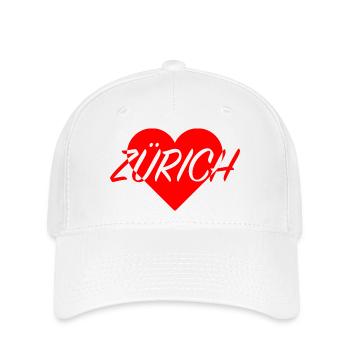 I LOVE ZURICH Heart Pattern - Flexfit Cap - white - Front